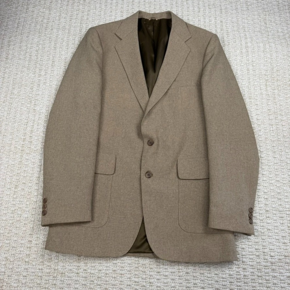 VTG Levis Mens Blazer 38L Tan Action‎ Suit Sta Prest Sport Coat